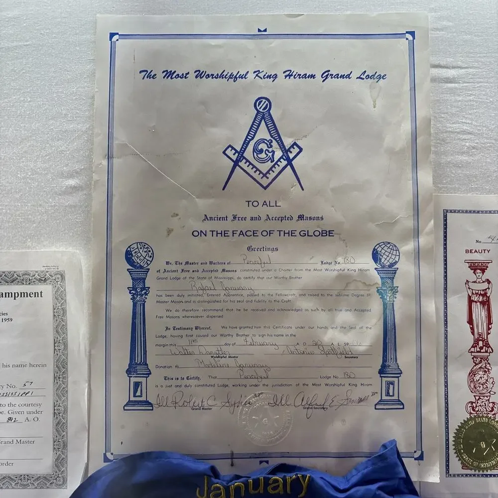 Vintage Augusta Masonic Embroidered Jacket 2XL Knights Of Templar Certification